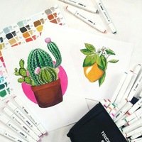 Наклейки маркерами для скетчинга