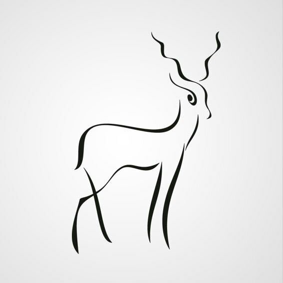Олень одной линией
