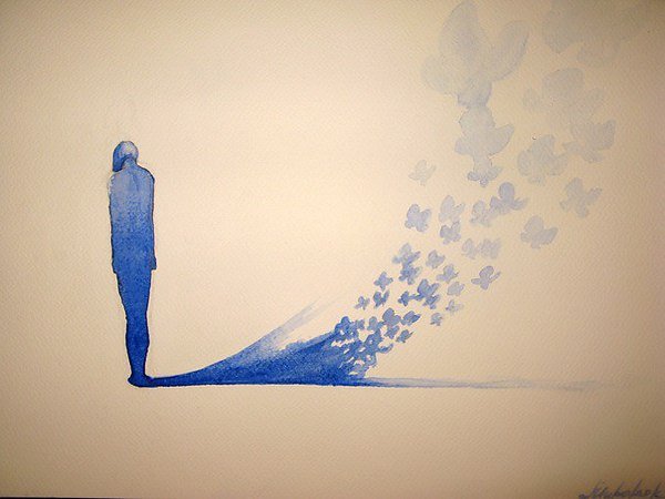 Одиночество акварель