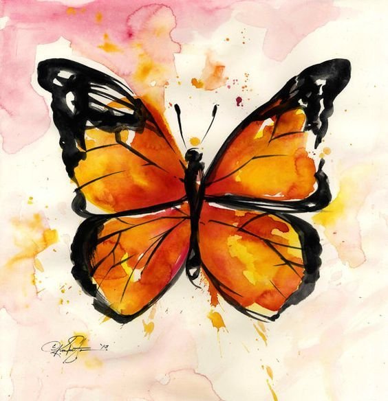 Бабочка фломастерами