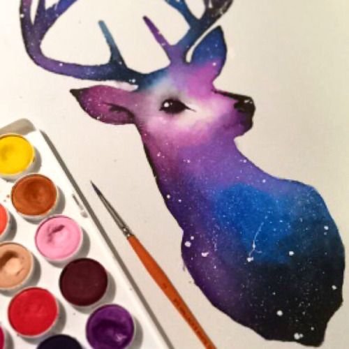 Акварельный олень