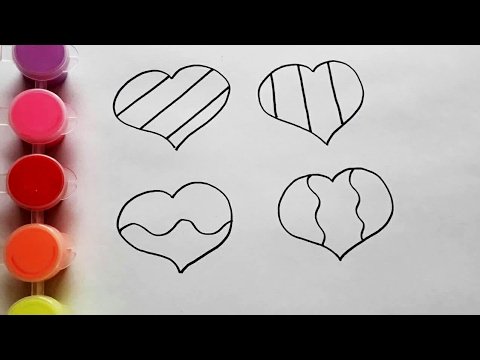 Сердечки фломастером легкие