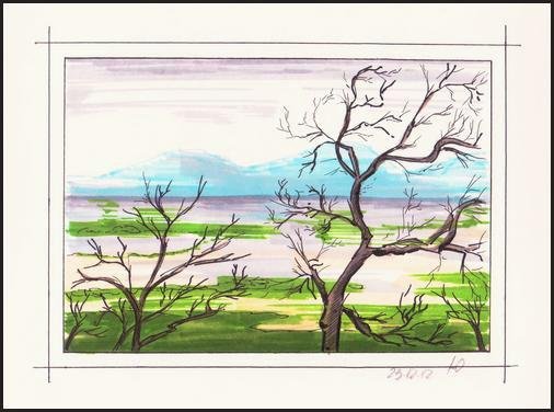 Весенние скетчи маркерами