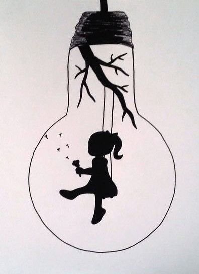 Легкие рисунки черным фломастером