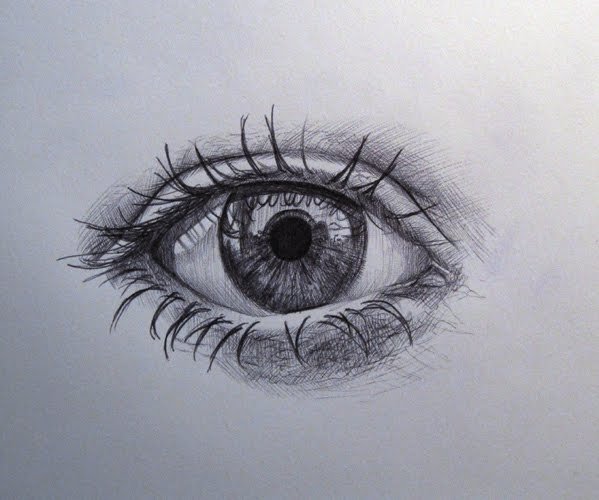 Глаз черной ручкой