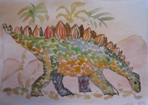 Красивые рисунки динозавров гуашью (42 фото)