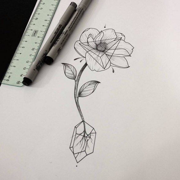 Цветы гелевой ручкой