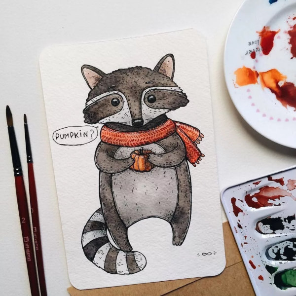 Котик маркерами