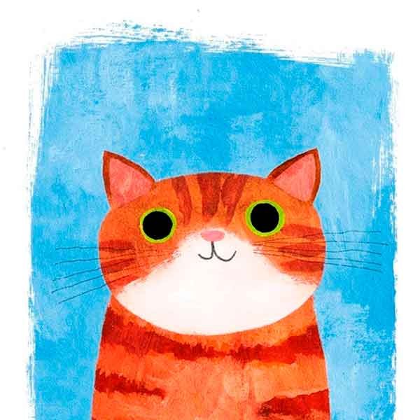 Рисунок котика для детей гуашь