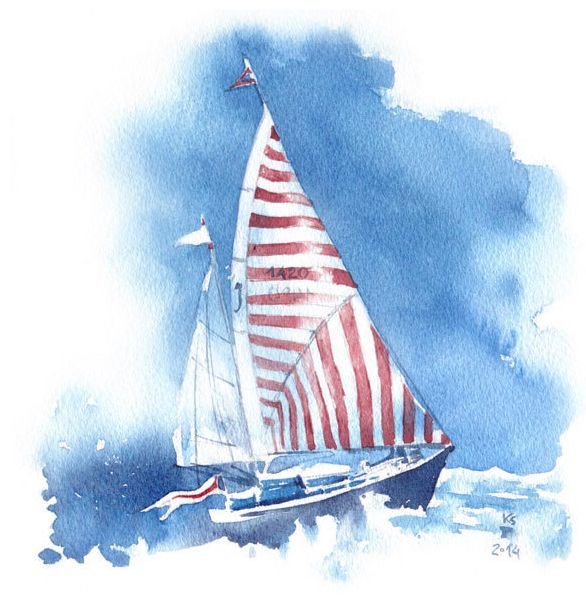 Море акварелью для начинающих