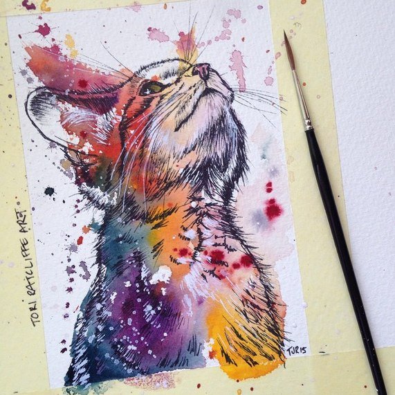 Акварельный скетч животные