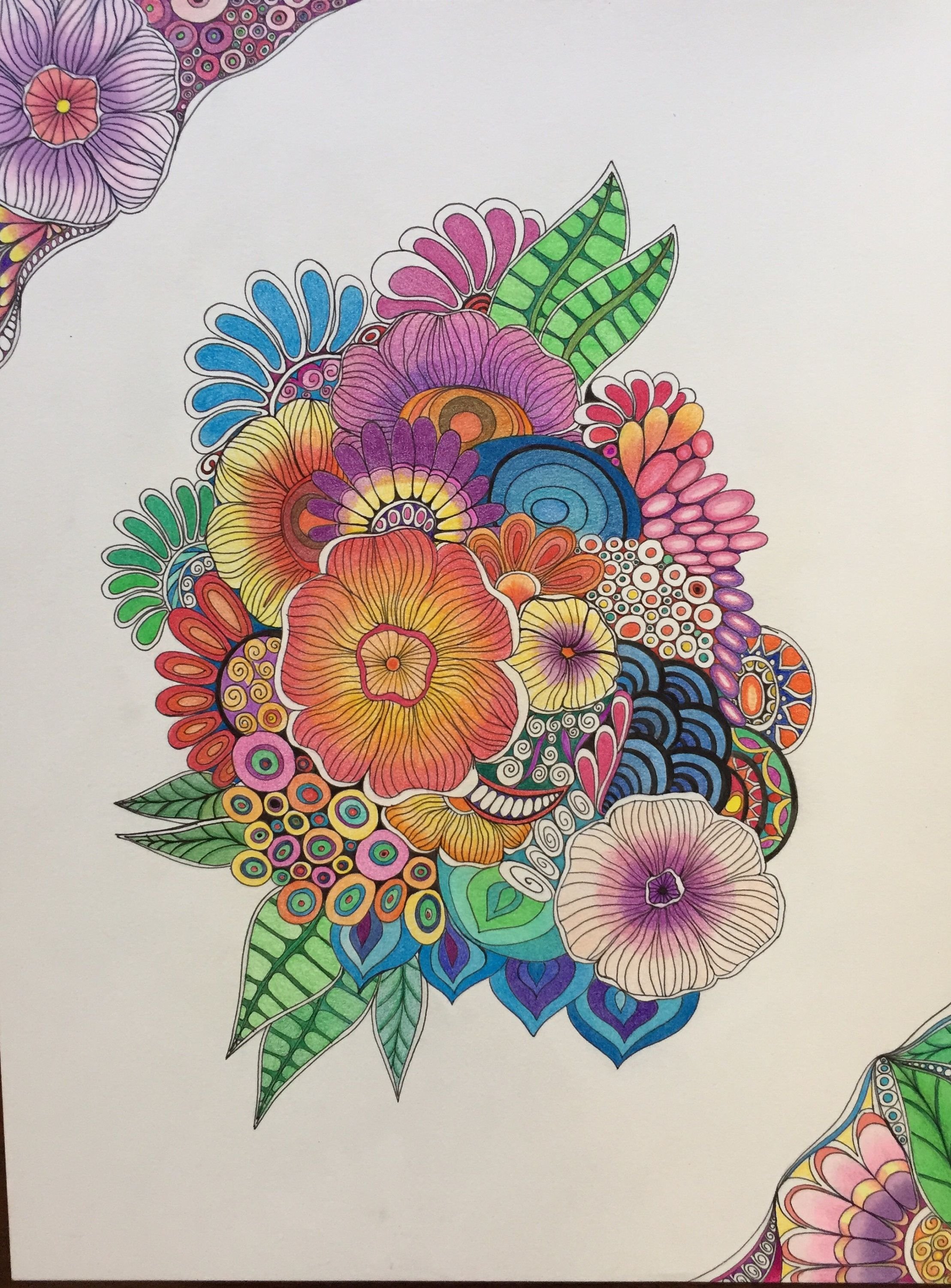Рисование цветов фломастерами