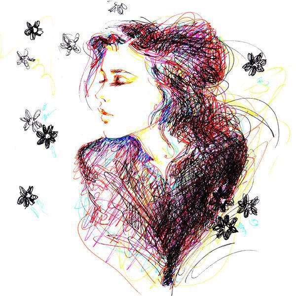 Лера Кирьякова портрет маркерами