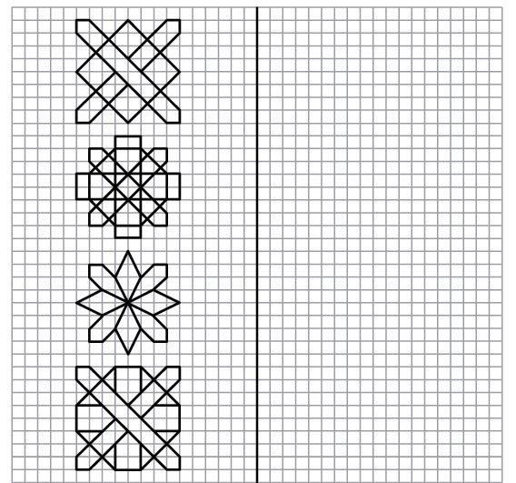 Рисунки в клеточку сложные