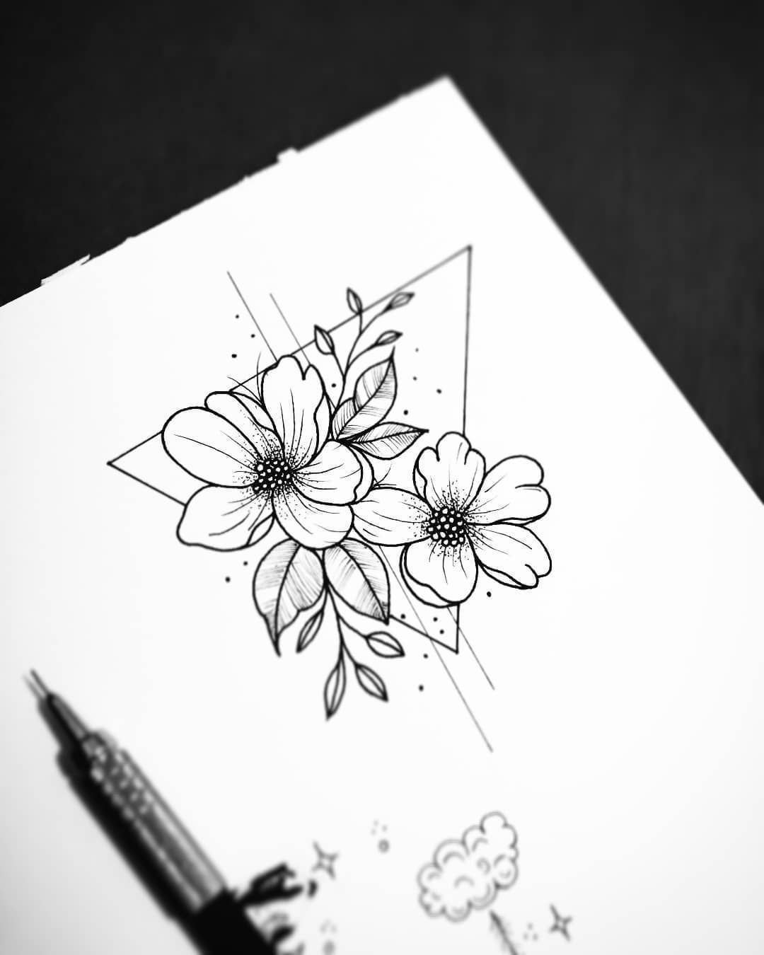 Цветы для скетчбука карандашом