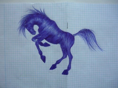 Рисунки синей ручкой