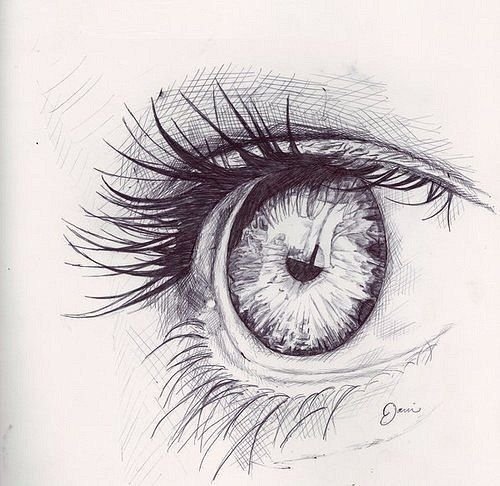 Глаз гелевой ручкой