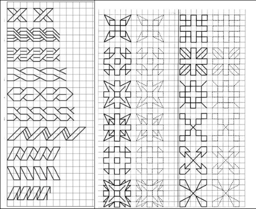 Сложные орнаменты по клеточкам
