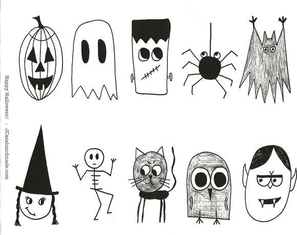 Маленькие легкие рисуночки на Хэллоуин