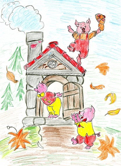 Три поросенка рисунок