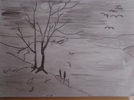 Рисование первый снег