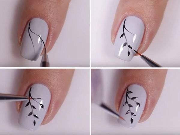 Рисунки на ногтях легкие (50 фото)