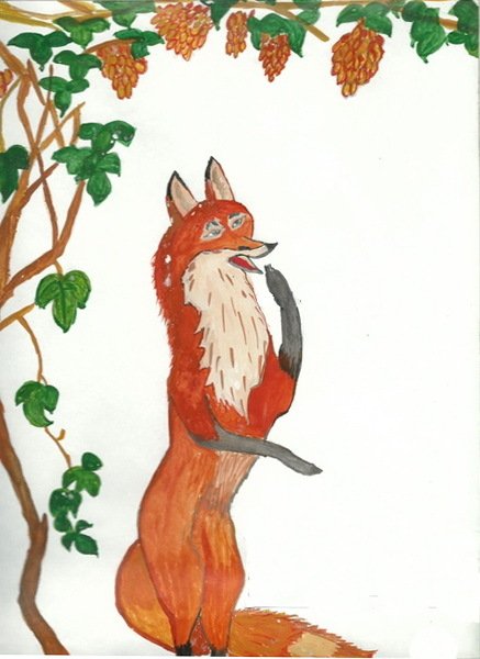 Лисица и виноград басня