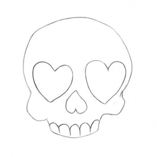 Череп рисунок легкий