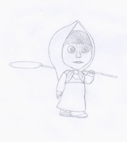 Маша и медведь рисунок карандашом