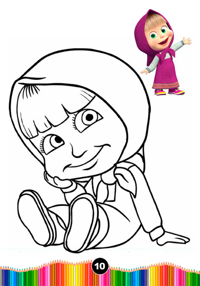 Рисуем Машу из мультфильма Маша и медведь