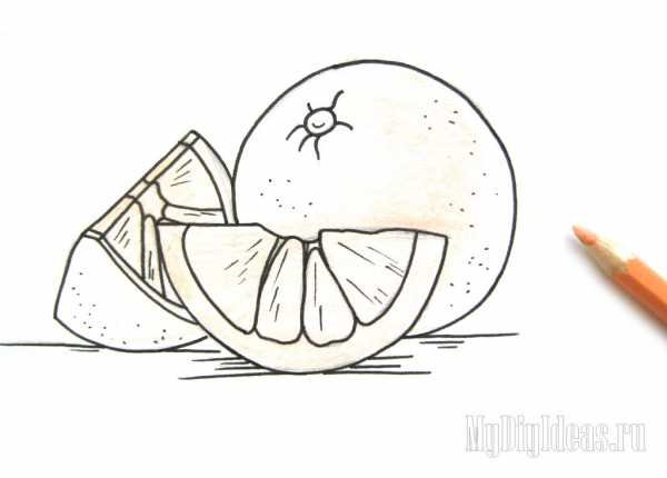 Апельсин карандашом