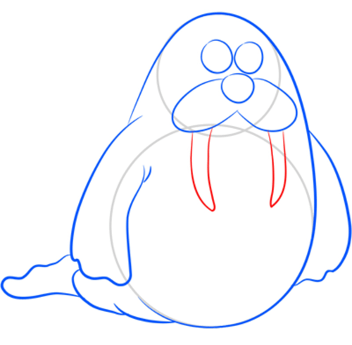 Рисование морж на льдине