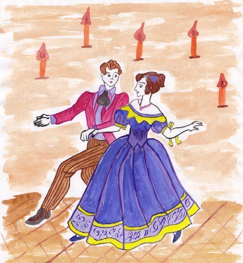 Иллюстрации к детскому альбому Чайковского мазурка