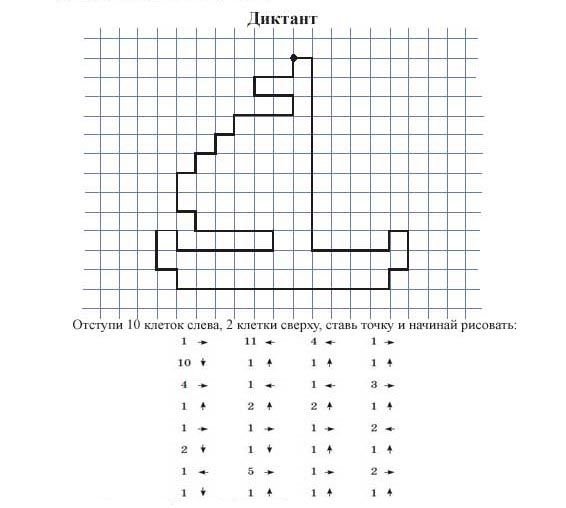 Геометрический диктант для дошкольников 6-7 лет