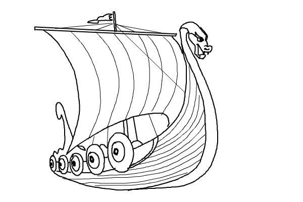Корабль викингов рисунок