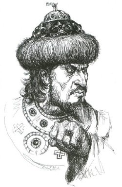 Грозный царь Иван Васильевич рисунок портрет