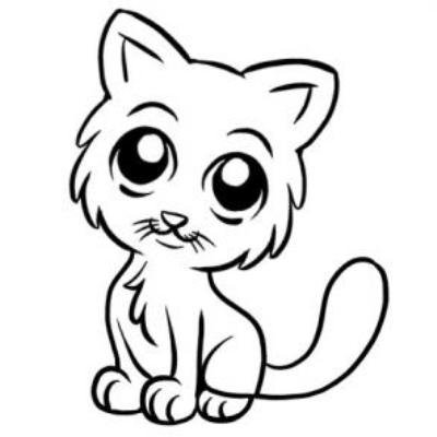 Котёнок рисунок лёгкий