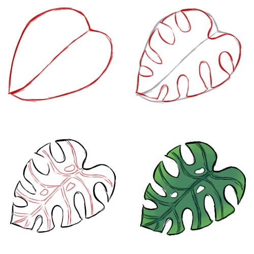 Рисование листьями