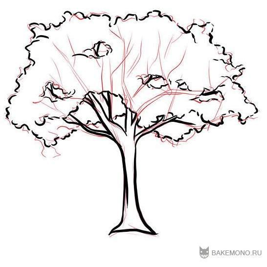 Дерево карандашом для срисовки