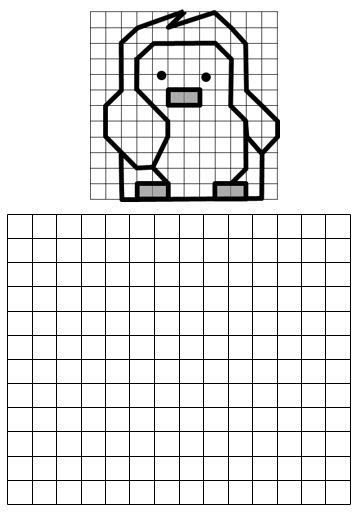 Повторить рисунок по клеткам