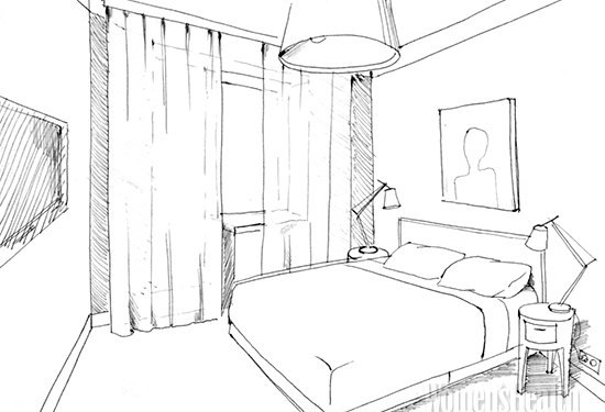 Комната карандашом