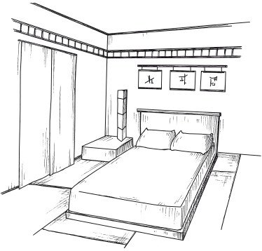 Спальная комната для срисовки