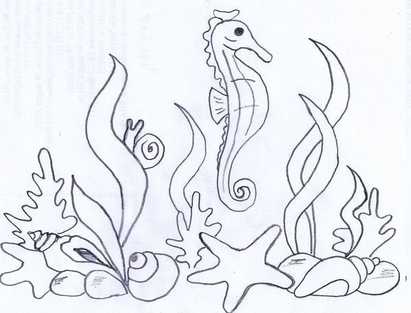 Трафарет Морское дно