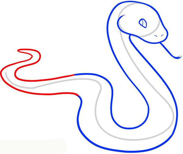 Срисовка змеи легко