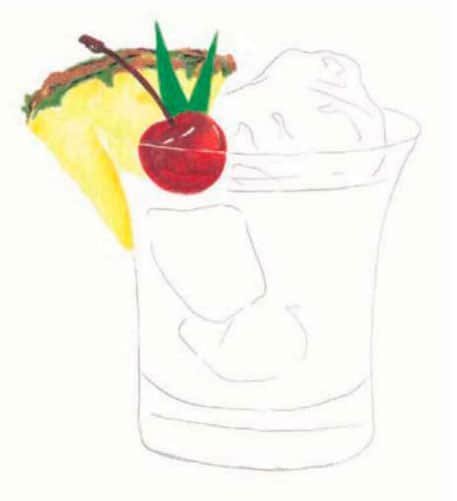 Коктейль рисунок маркерами