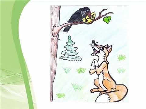 Рисунок к басне ворона и лисица