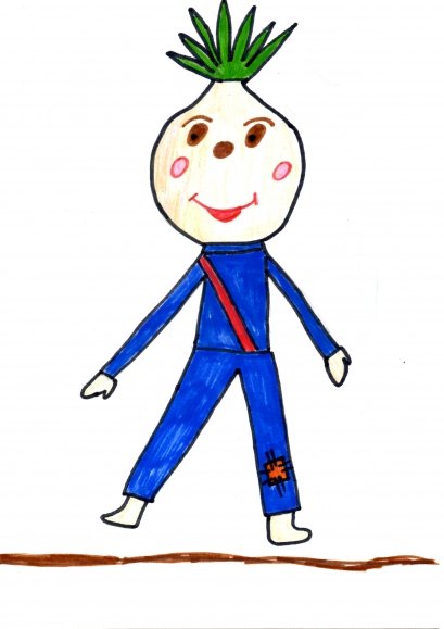 Чиполлино рисунок для детей легкие