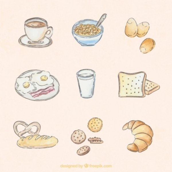 Завтрак для срисовки