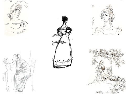 Барышня крестьянка рисунок