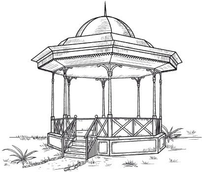 Беседка карандашом